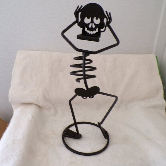 Partylite Metal Votive Candle Holder Mr. Bones Dancing Skeleton Halloween 15” - Picture 5 of 10